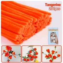 200/450根多色加粗雪尼尔绒条，散装彩色毛绒棒，9种颜色，适用于DIY工艺品和艺术项目，可作绒球，适用于情人节、母亲节和复活节装饰 - 彩色 - 查看 56