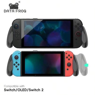 DATA FROG 通用游戏手柄，适用于 Switch 2 游戏机，便携式手柄支架，符合人体工程学且防滑设计。