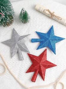 1 件圣诞树顶星形装饰闪光五角星圣诞派对节日家居装饰，圣诞节 - 1Pcs - 查看 9