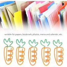 Pssopp Carrot Paper Clips, 100Pcs Metal, Multicolored, 1.5 Inches, Novelty