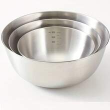 3pcs Stainless Steel Measuring Mixing Bowls With Scale, Thick Japanese Style For Baking, Salad, Whipping - View 2