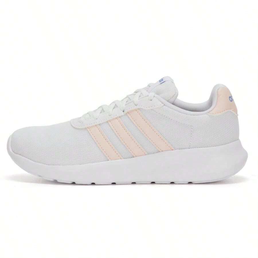 Adidas Women's LITE RACER 3.0 White/Pink Casual Training Shock-Absorbing Lightweight Fitness Road Running Shoes HP6103