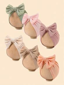 8 Farben Frühlings- und Herbststil bestickter Stirnband Hut mit Schleife Dekoration für 1-12 Monate alte Babys, gestrickte handgenähte Stretchstoff Baby Mädchen und Baby Jungen Kleidung, Schleife Haarschmuck für Mädchen, Kinderzubehör, süße Dekorationen für Babyprodukte, Kinderzubehör, Stirnbänder, Mädchen Haarschmuck, Mädchen Kleidung