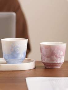 4 piezas Tazas de cerámica con acabado de esmalte agrietado, taza de café con leche para el té de la tarde, regalo de oficina de alta gama, regalo de cumpleaños, regalo para novio/novia, regalo del Día de la Madre