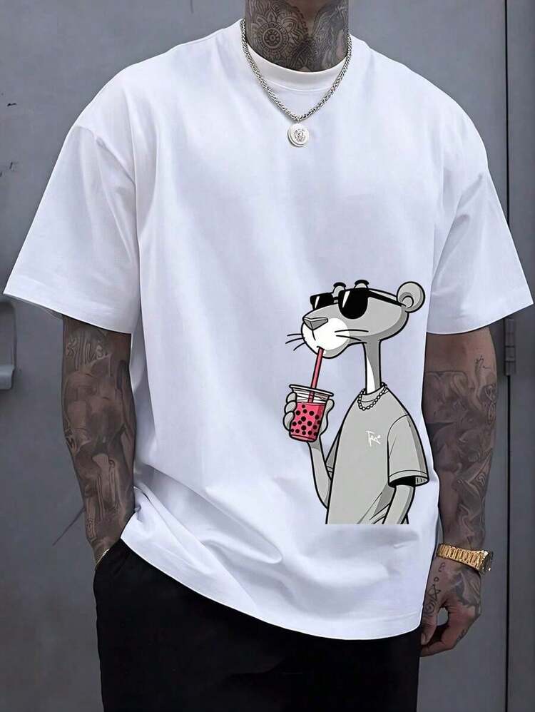 Una camiseta de algodón negra de 180g para hombres, una camiseta de moda adecuada para deportes, ocio y reuniones. - Albaricoque - Añade 1