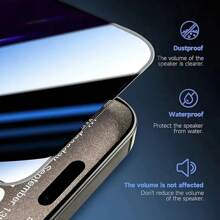 1-5 piezas Protector de pantalla de vidrio templado con privacidad compatible con Apple 12/13/14/15/16/17 Series, Pro y Pro Max, anti-espía, instalación sin polvo, adecuado para protección de pantalla privada diaria, oficina, hogar, resistente al agua/golpes/arañazos/huellas dactilares, gran regalo para familiares y amigos