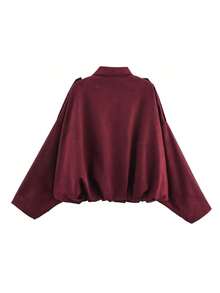 Women's Stylish And Elegant Four-Season Solid Lapel Front Buckle Bomber Jacket For Everyday Wear