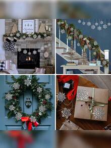 12pcs Acrylic Simulated Faceted Ice Bar Pendants With Icicles And Cone Decorations, Clear Acrylic Icicle Christmas Tree Ornaments - Artificial Icicle Decorations For Holiday Parties, Winter Home Decor, And Holiday Celebrations, Christmas Tree Decorations | Sparkling Christmas Decorations | Clear Acrylic Ornaments - Multicolor - View 8