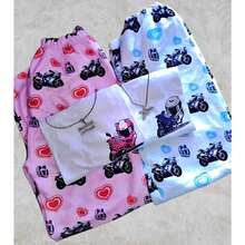 Pijama Pareja Moto Biker Motero Playera + Pantalón Polar - Blanco - Ver 3