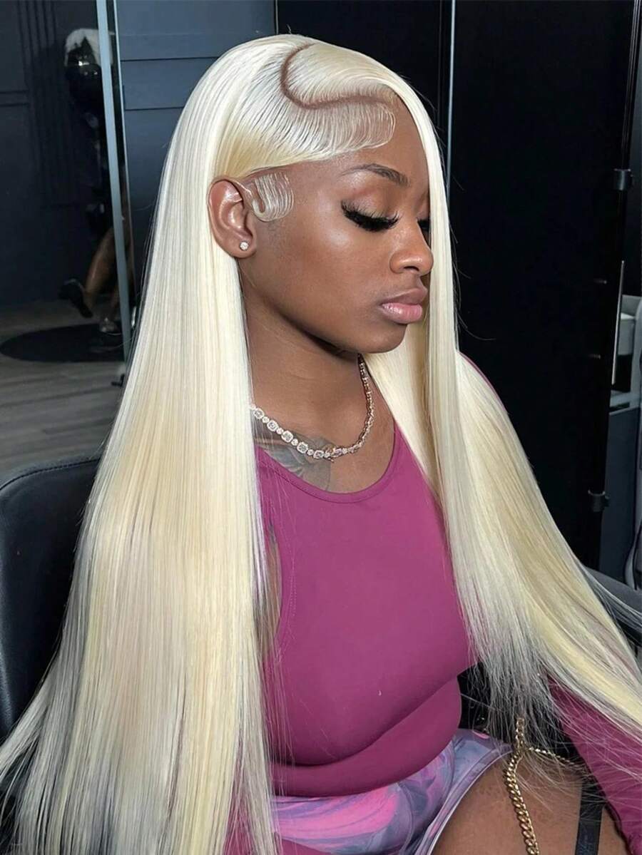 30Inch 13x4 613 Straight Wigs 613 Honey Blonde Lace Front Human Hair Wigs 200 Density 13x4 Brazilian 13x6 613 Color Lace Frontal Wigs For Women - S613 - Xem 1