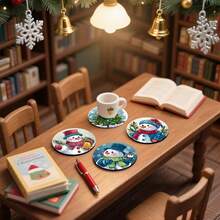 1 bộ/4 cái/6 cái/300 cái Đế lót ly bằng bùn diatom họa tiết người tuyết, thích hợp để trang trí nhà cửa, quán cà phê, trà chiều, trang trí nhà hàng, tiệc theo chủ đề, trang trí hàng ngày và cũng có thể làm quà tặng Giáng sinh - Nhiều màu - Xem 8