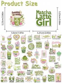 50/250 件卡通抹茶女孩贴纸适用于手机笔记本电脑剪贴簿滑板吉他 DIY 涂鸦美学贴纸儿童创意礼物 - 彩色 - 查看 12