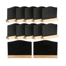 12pcs Wooden Double-Sided Small Chalkboards With Stands, Mini Blackboard Set For Marking, Tabletop Cards, Message Boards, Price Tags, Suitable For Parties, Weddings And Other Celebrations