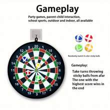 6 件/12 件粘球飞镖盘套装，室内户外玩具，亲子互动，生日礼物，派对游戏用品 - 彩色 - 查看 8
