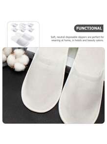 1/5/10/20双一次性包头浴室拖鞋，适合在家招待客人，价格实惠的SPA - 白色 - 查看 9