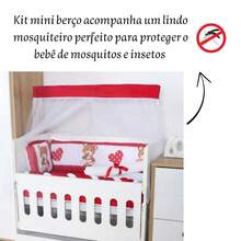 Kit Mini Berço Menina Menino com Trança Sublimado Light 10 Peças - Juju Vermelho - Visão 5