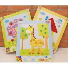 2/5/10/20 Stücke zufällige DIY Knopf Kunst Aufkleber, Bastelmaterial für Kinder, Kreatives Knopf Malen für Kinder von 3-6 Jahren, Lernspielzeug, Geschenk zum Lehrertag, Förderung der Hand-Augen-Koordination & Eltern-Kind-Interaktion