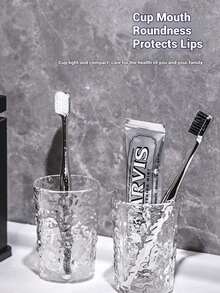 Tasse à brosse à dents au motif glaciaire de luxe léger, simple et transparente, tasse de salle de bain minimaliste, décoration de la maison, accessoires de salle de bain, ustensiles de cuisine, fournitures de salle de bain, hygiène bucco-dentaire pour la rentrée scolaire