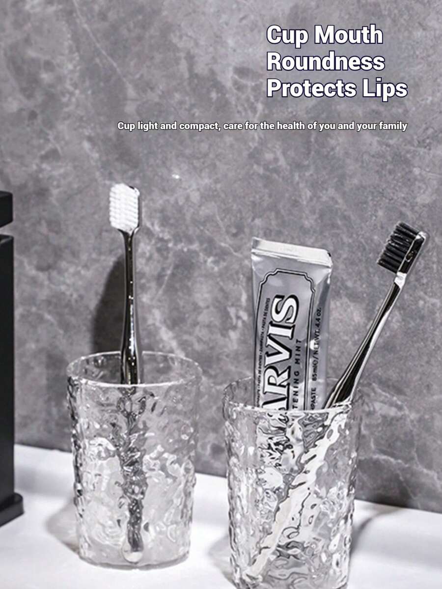 Tasse à brosse à dents au motif glaciaire de luxe léger, simple et transparente, tasse de salle de bain minimaliste, décoration de la maison, accessoires de salle de bain, ustensiles de cuisine, fournitures de salle de bain, hygiène bucco-dentaire pour la rentrée scolaire