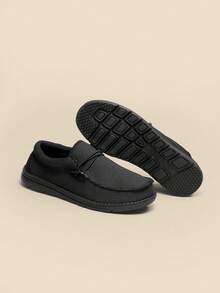 Men's Loafers Casual Dress Shoes Drive Breeze Slip-On Stretch Lightweight Comfortable Boat Shoes Lightweight Walking Work Soft - 黑與白 - 查看 4