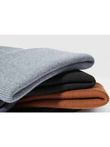 2pcs Men's Knit Beanie Hats, Suitable For Daily Wear, Autumn - A - View 4