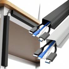 1 pieza Canaleta de gestión de cables de 40 cm/15.74 in debajo del escritorio, sin necesidad de perforación, adecuada para la organización de cables en la oficina en el hogar - Multicolor - Ver 2