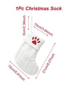 1pc White Knit Christmas Stocking, Xmas English Letters Snowflake Hanging Stockings, For 2025 Christmas Party Decoration,2026 New Year Party Favors Supplies, Christmas Room Decoration, Personalized Initial Christmas Stocking, Family Holiday Xmas Home Room Decor,Christmas Tree Ornaments, Christmas Eve Surprise Gifts Package,Christmas Sock Costumes, Christmas Gift Party Favor - White Christmas Letter Knitted Socks - View 15