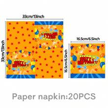 10Pcs Themed Disposable Tableware Set - 9/7" Paper Plates, 9oz Cups & Printed Napkins For Birthday Parties, BBQs, Picnics & Gatherings - Multicolor - View 7