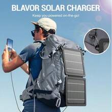 10W Solar Charger, IP65 Waterproof, Foldable With Dual USB Outputs (5V/2A Max) Compatible With IPhone, IPad, Sasung, And More. Ideal For Outdoor Use.