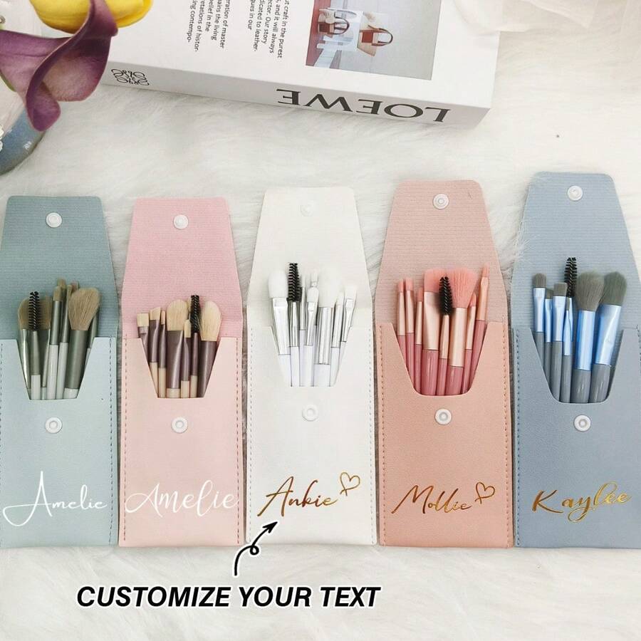 1PC Personalised Brushes Bag With Monogram,Custom Makeup Bag,Bridesmaid Gift,Single Party Gift,Personalised Gift For Her - one-size - View 1