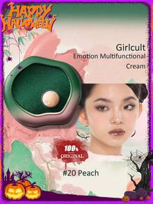 GIRLCULT 多功能面霜 #20 桃色，腮紅、高光、眼影 3 合 1 | 注入荷荷巴油 | 彈性 | 輕盈平滑，易於暈染，長效妝感，全天亮膚，禮品，4.7g/0.16oz - #20 Peach - 查看 1