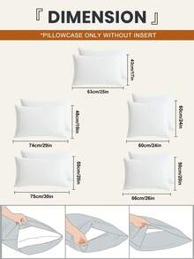 半只柔软枕套，多种尺寸可选，信封式封口，防皱、防褪色、防污渍，适用于卧室、沙发、客厅装饰，不含枕芯，颜色：白色、黑色、卡其色、灰色，秋季装饰，房间装饰 - 白色 - 查看 4