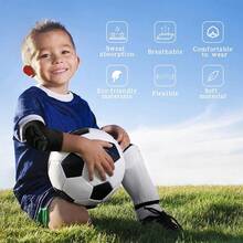 儿童/青少年护膝/护肘一双装，加厚压缩支撑套，透气轻便，适用于篮球、摔跤、足球、排球、滑雪、舞蹈等运动的防护装备 - 彩色 - 查看 12