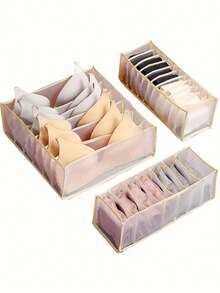 1/3pcs Underwear Compartment Organizer Socks Underwear Storage Box Drawer Storage Organizer Bag, Compartmental Storage