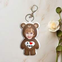 Customized Photo Keychain, Personalized Keychain, Teddy Bear, Suitable For Father's Day, Mother's Day, Halloween, Christmas, Christmas Eve, Valentine's Day, Birthdays, Personalized Anniversaries - Multicolor - View 4