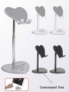 1pc Customized Heart-Shaped Adjustable Angle Desktop Phone Holder, Suitable For All Phones, For Daily Home & Office Use