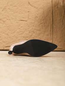 女士秋冬新款褶皱高筒靴，性感尖头扣带细高跟侧拉链踝靴，浅粉色时尚高跟高筒靴 - 淺粉色 - 查看 4