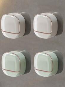 Wall Mounted Soap Dish, Luxury Wall Mounted Soap Dish With Lid, Waterproof Soap Dish With Drainage Box, No Drilling Plastic Soap For Bathroom, Unique Soap Drainage Container For Home Bathroom Home Bathroom Decor Summer, Bathroom, Shower, Travel, Soap Holder, Toiletries, Bathroom Accessory, Bathroom Storage Shelf(Cannot Be Pasted On Cement Walls And Wooden Walls).