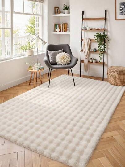 1 st - Beige mjuk modern inomhusmatta stor, geometrisk enkel fluffig badrumsmatta, halkfri baksida och maskintvättbar, vardagsrum, kommod, badkar, dusch, handfat - husinredning heminredning badrumsinredning golvmatta utomhusmatta dörrmatta höstdekor badrumstillbehör tillbaka till skolan entrédekor