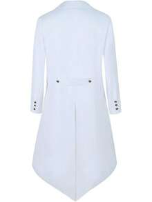 Mens Pirate Coat Steampunk Jacket Tailcoat Renaissance Jacket Halloween Hatter Costume - White - View 3