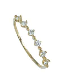 BALMORA 1 件时尚简约高端 S925 纯银精美锆石戒指女士女友礼物 - 金色 - 查看 11