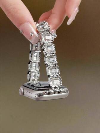 1 Exquisite Diamond Bracelet Strap, Compatible With Apple Watch Strap 38mm 40mm 41mm 42mm 44mm 45mm 46mm 49mm Men's And Women's Jewelry Bracelet Strap, Suitable For Apple Watch Series Ultra 10 9 8 7 6 5 4 3 2 1 SE