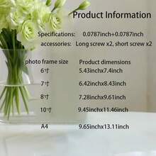 2 piezas Marco de fotos acrílico con soporte - Soporte para exhibir postales, diseño flotante rectangular transparente clásico, adecuado para exhibición en escritorio, decoración del hogar u oficina, clip para certificados, adorno de escritorio pequeño A4