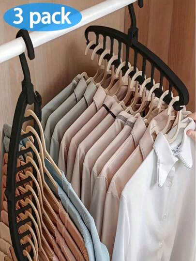 3pcs/11 Holes Hanger Decoration For Everyday Organization And Space-Saving Storage - Multi-Use Wardrobe And Room Decor Kit For Bedroom, Closet, Dress, Pants, Shoes, Jeans, Boots, Skirt, And Storage Box; Perfect For Dorm Rooms, Apartments, Small Space Living, Seasonal Refresh, Spring Cleaning, Holiday Home Makeover, Gift Idea, Fashionable And Practical