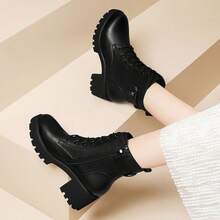 Women Ankle Boots & Booties - Black Fleece Lining - View 4