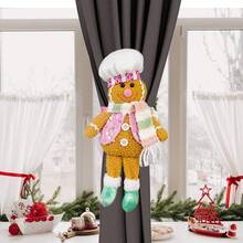 1pc Cute Gingerbread Man Window Curtain Clip, Christmas Party Decor, Indoor Decoration, Hotel/Shop Window Accessory Home Decor Christmas Decorations Room Decor Christmas Decorations Home