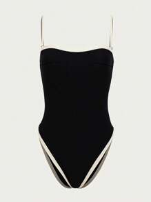 Polovedo 官方纯色性感抹胸连体泳衣（女款）