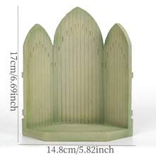 MINGZHANG 1 Christmas Story Temple, Hand-Painted Birth Background, High-Quality Resin Material, Suitable For Background Decoration Of Christmas Ornaments, Miniature Ornaments Of Jesus' Birthplace, Home Desktop Garden Decoration Sculpture, Special Gift For Christmas Party - 橄欖綠 - 查看 2