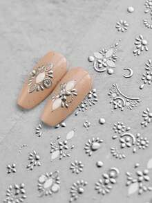 Beautizon Nailartlab 1张5D图腾浮雕美甲贴纸，DIY Y2K风格美甲沙龙贴纸，自粘美甲用品，美甲沙龙用品 - 彩色 - 查看 5