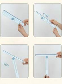 1pc Foldable Scraper Cleaning Wiper Shower Scraper Glass Cleaning Floor Window Glass Cleaning Tools Household Glass Wipers, Collapsible Glass Cleaning Brush 180 Degree Rotatable Silicone Glass Scraper For Window Mirrors Floor Household Cleaning Tools, Household Multifunctional Window Cleaner Bathroom Countertop Wipers Toilet Swivel Folding Glass Scrapers - Multicolor - View 5